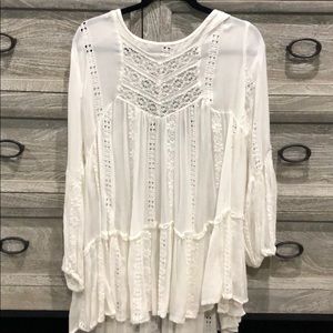Free People Kiss Kiss Embroidered Lace Tunic
